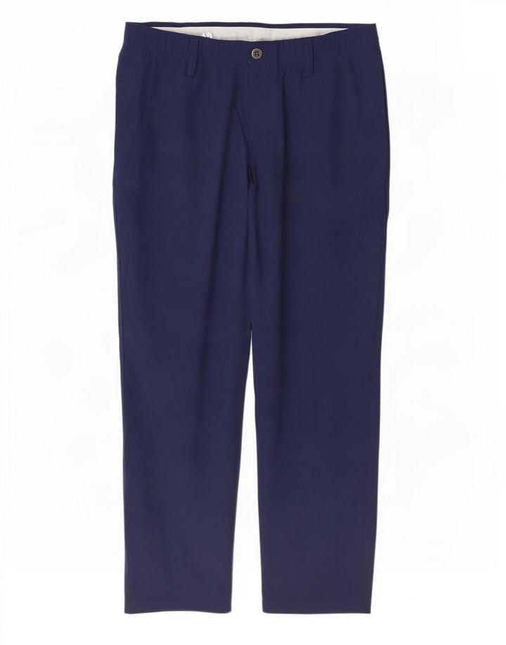 Under Armour Mens Slim Chino Trousers W36 L30 Navy Blue Polyester