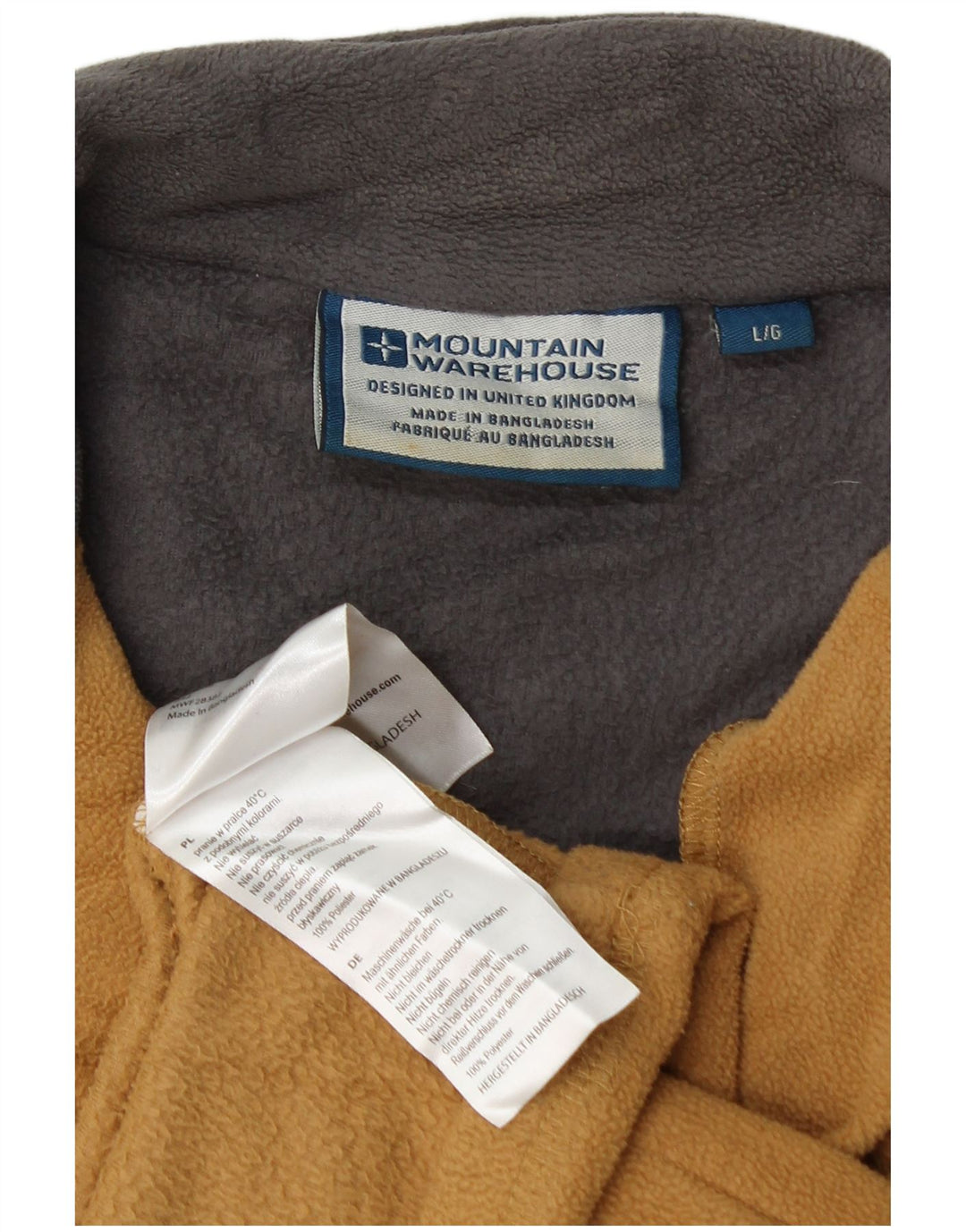 Mountain Warehouse Mens Zip Neck Fleece Jumper Large Orange Colourblock