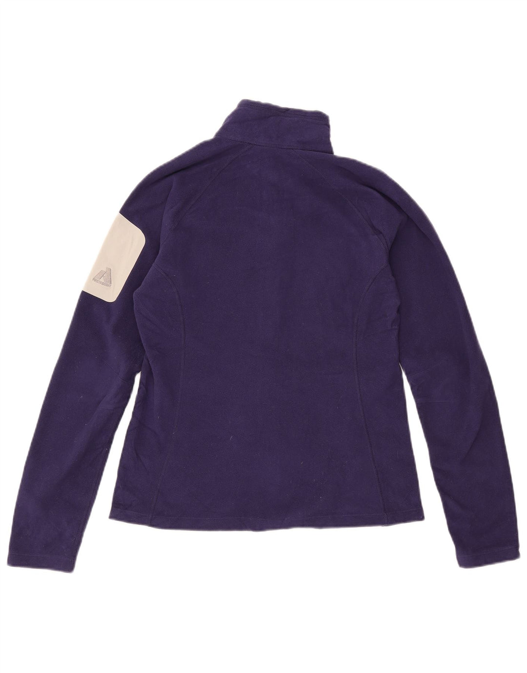 EDDIE BAUER Womens Fleece Jacket UK 12 Medium Purple Colourblock Polyester