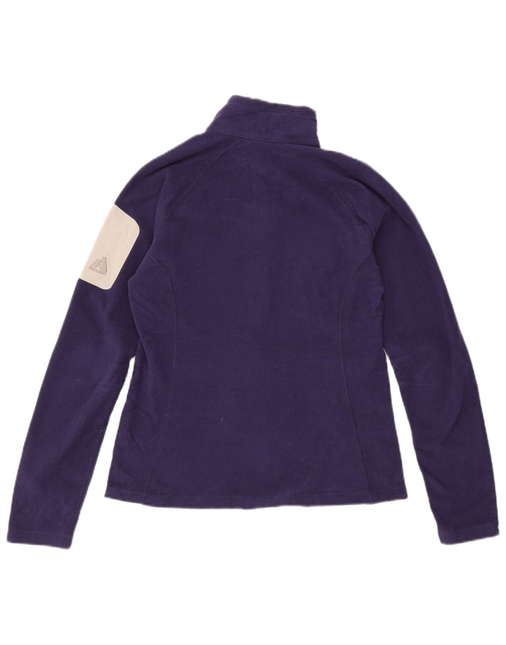 EDDIE BAUER Womens Fleece Jacket UK 12 Medium Purple Colourblock Polyester