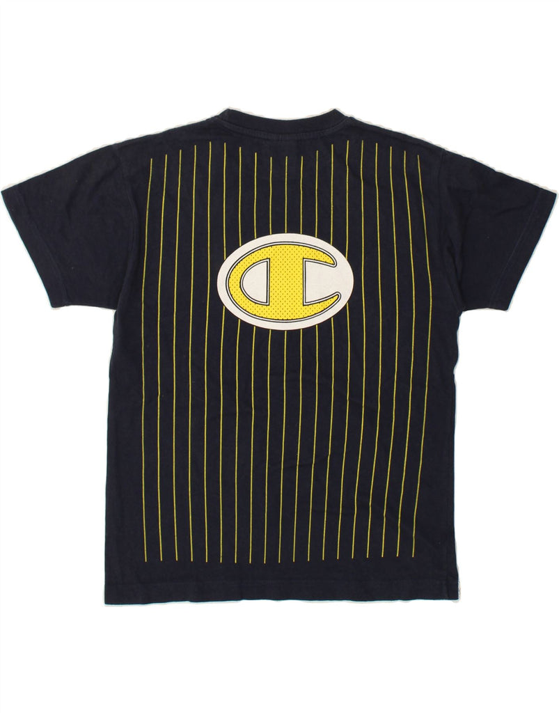 CHAMPION Boys Graphic T-Shirt Top 9-10 Years Navy Blue Striped Cotton Vintage Champion and Second-Hand Champion from Messina Hembry 