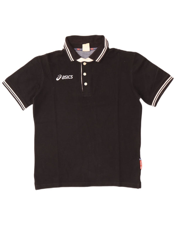 Asics Mens Rugby Polo Shirt Small Black Cotton