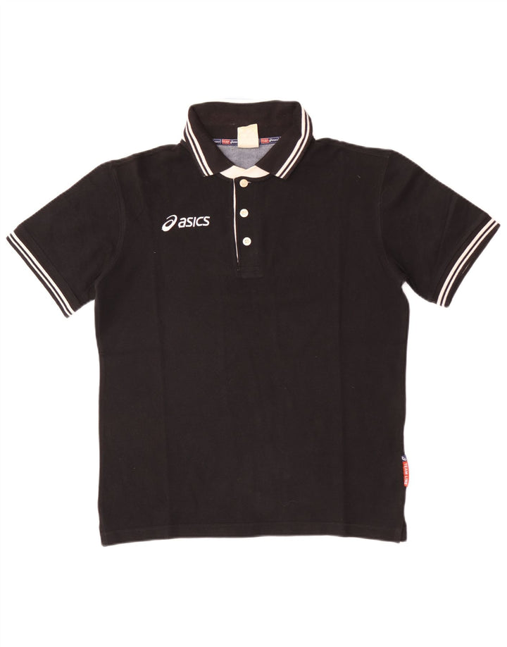 Asics Mens Rugby Polo Shirt Small Black Cotton
