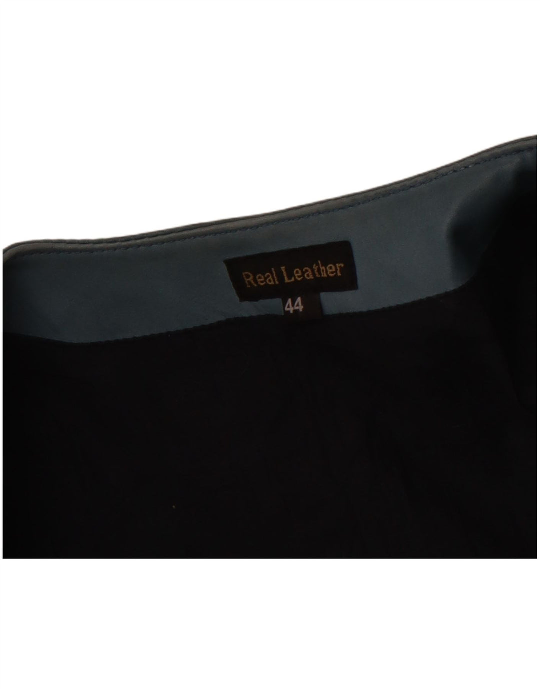 VINTAGE Womens Crop 3/4 Sleeve Leather Jacket IT 44 Medium Blue Leather