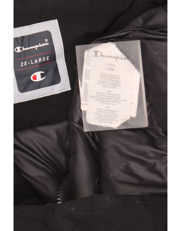 CHAMPION Womens Hooded Overcoat UK 20 2XL Black Polyester