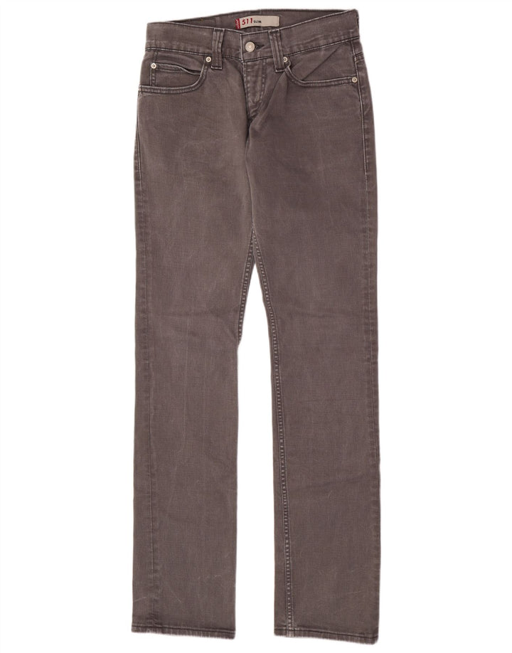 Levi's Womens 511 Slim Jeans W30 L34 Grey Cotton