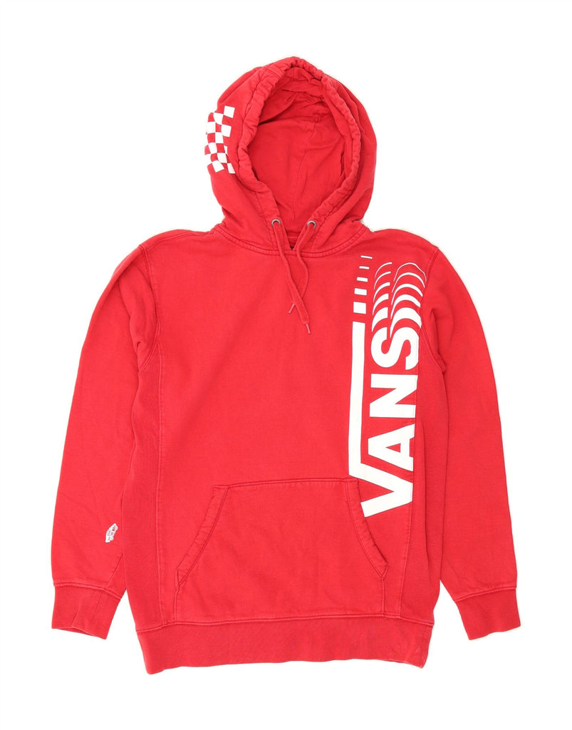 VANS Mens Graphic Hoodie Jumper Small Red Cotton Vintage Vans and Second-Hand Vans from Messina Hembry 