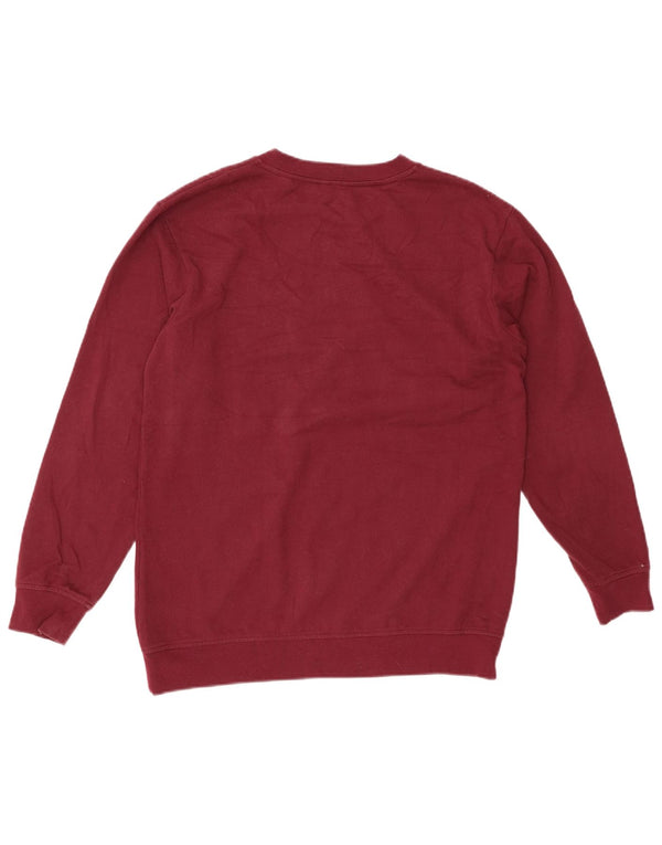 JACK WILLS Womens Oversized Sweatshirt Jumper UK 10 Small Maroon Cotton