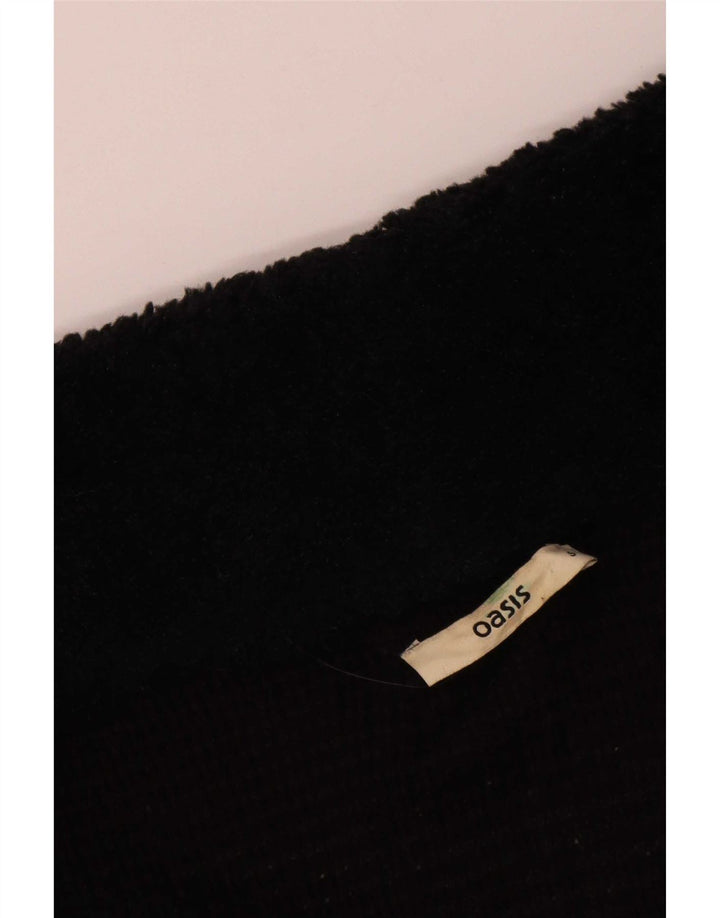 Oasis Womens Open Cardigan Sweater UK 14 Medium Black Acrylic