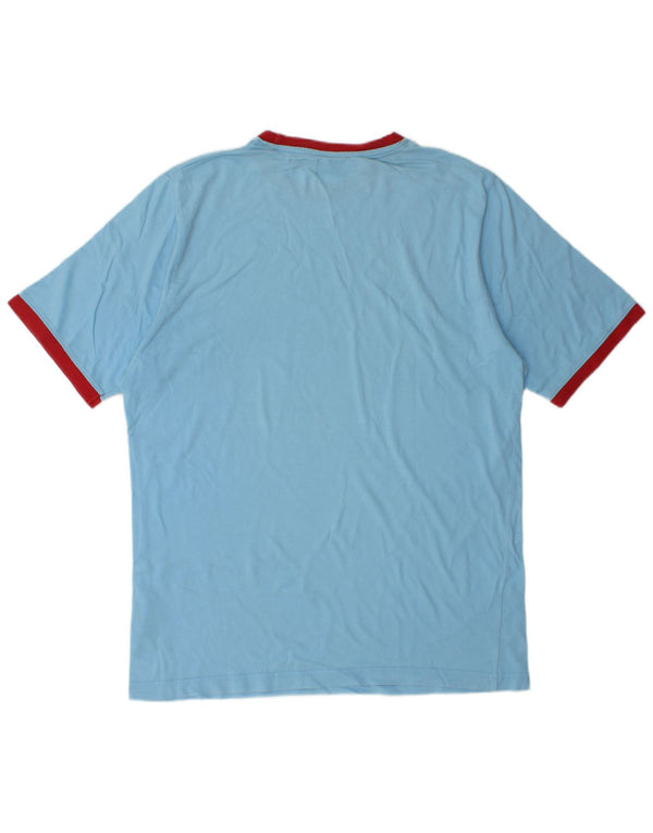 Kappa Mens T-Shirt Top Large Blue Colourblock Cotton