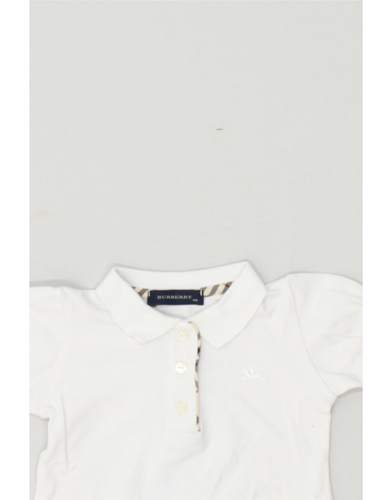 BURBERRY Baby Girls Polo Shirt 3-6 Months White Cotton | Vintage Burberry | Thrift | Second-Hand Burberry | Used Clothing | Messina Hembry 