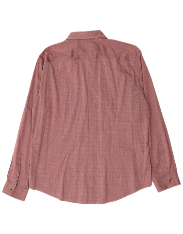 Hugo Boss Mens Slim Fit Shirt XL Red Spotted Cotton