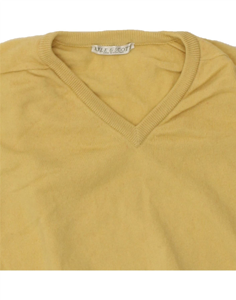LYLE & SCOTT Mens V-Neck Jumper Sweater XL Yellow | Vintage Lyle & Scott | Thrift | Second-Hand Lyle & Scott | Used Clothing | Messina Hembry 