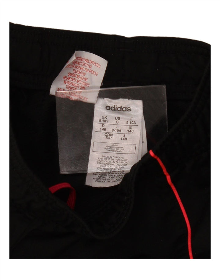 ADIDAS Girls Tracksuit Trousers Joggers 9-10 Years Black Polyester