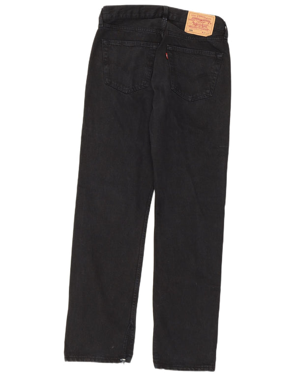 Levi's Mens 501 Straight Jeans W31 L32 Black Cotton