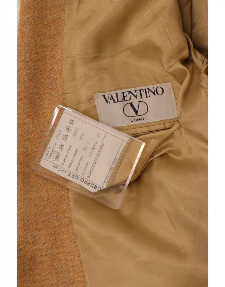 VALENTINO Mens 2 Button Blazer Jacket IT 52 XL Beige Virgin Wool