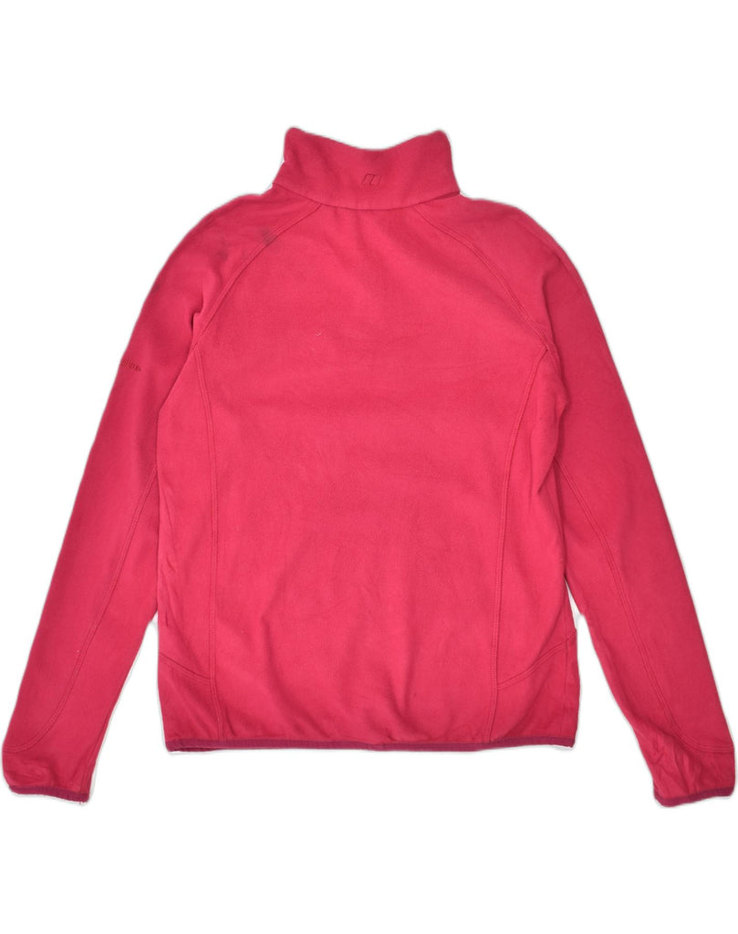 BERGHAUS Womens Fleece Zip Neck Jumper Sweater UK 14 Large Pink Polyester | Vintage | Thrift | Second-Hand | Used Clothing | Messina Hembry 