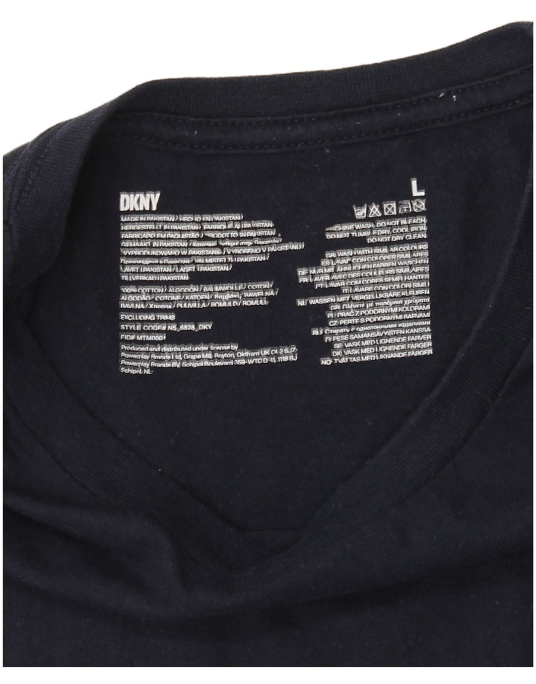 Dkny Mens T-Shirt Top Large Navy Blue Cotton