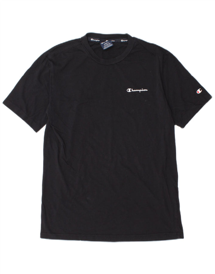 Champion Mens Graphic T-Shirt Top Small Black Cotton