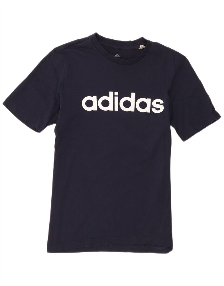 Adidas Mens Graphic T-Shirt Top Small Navy Blue Cotton