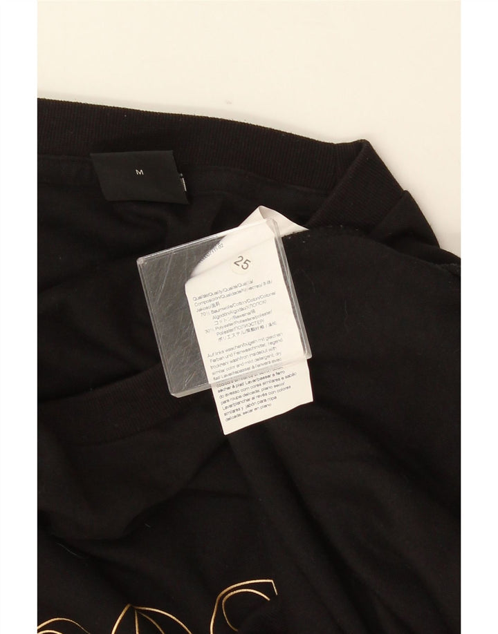 HUGO BOSS Mens Graphic Sweatshirt Jumper Medium Black Cotton