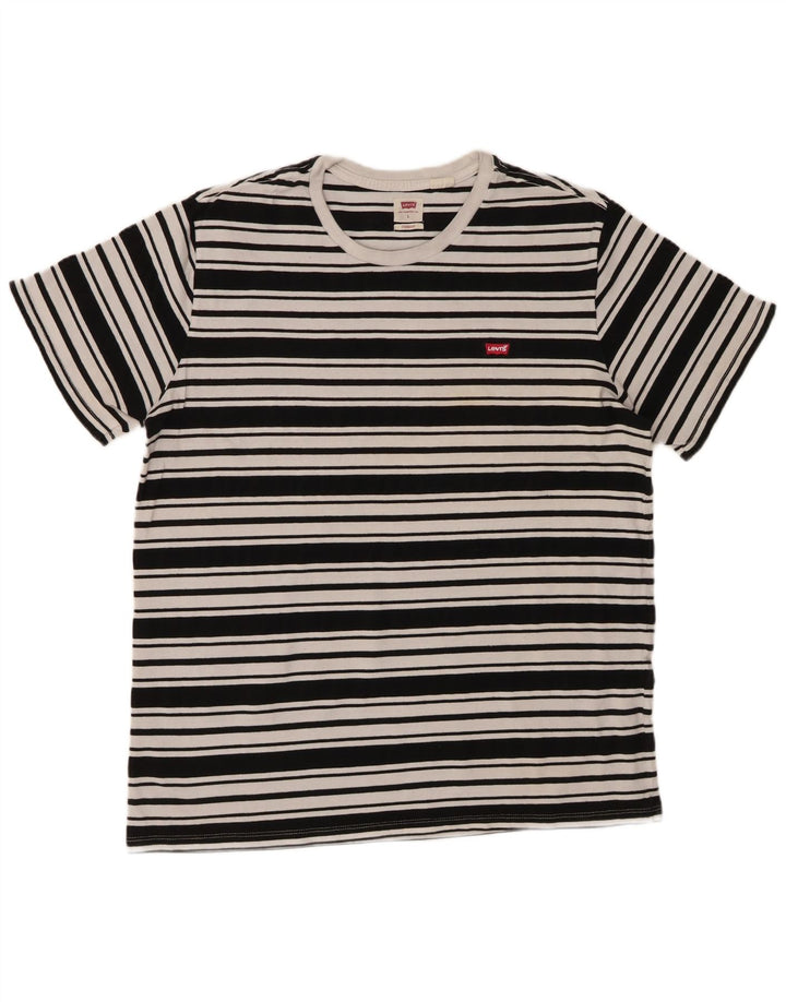 LEVI'S Mens Standard T-Shirt Top Large Black Striped