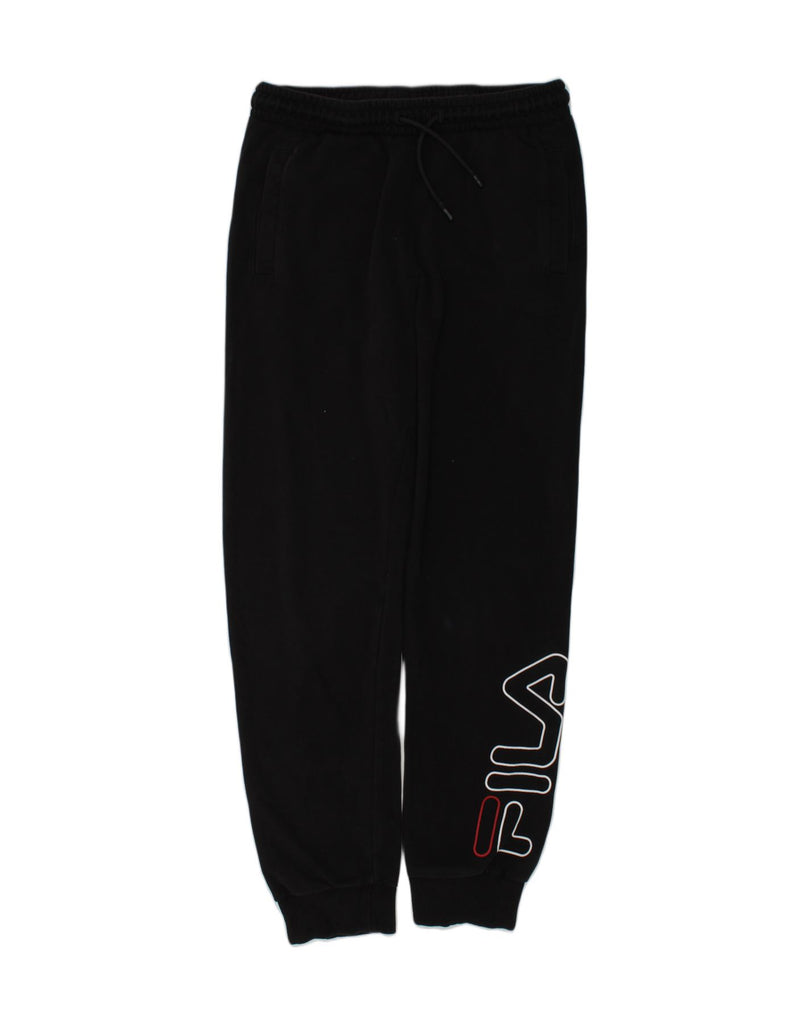 FILA Girls Graphic Tracksuit Trousers Joggers 13-14 Years Black Cotton | Vintage Fila | Thrift | Second-Hand Fila | Used Clothing | Messina Hembry 