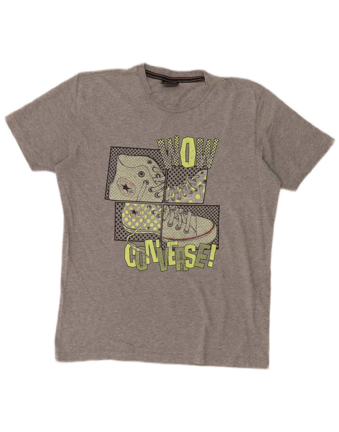Converse Mens Graphic T-Shirt Top XL Grey Flecked Cotton