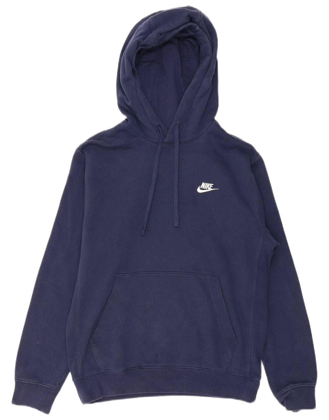 NIKE Mens Hoodie Jumper Small Navy Blue Cotton