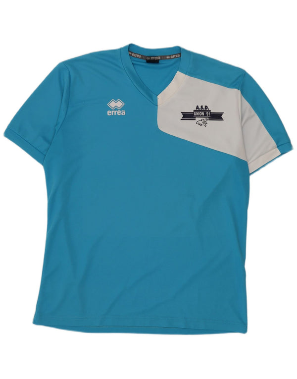 Errea Mens T-Shirt Top XL Blue Colourblock