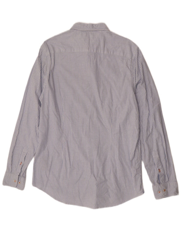 Tommy Hilfiger Mens Slim Fit Shirt XL Blue Striped Cotton