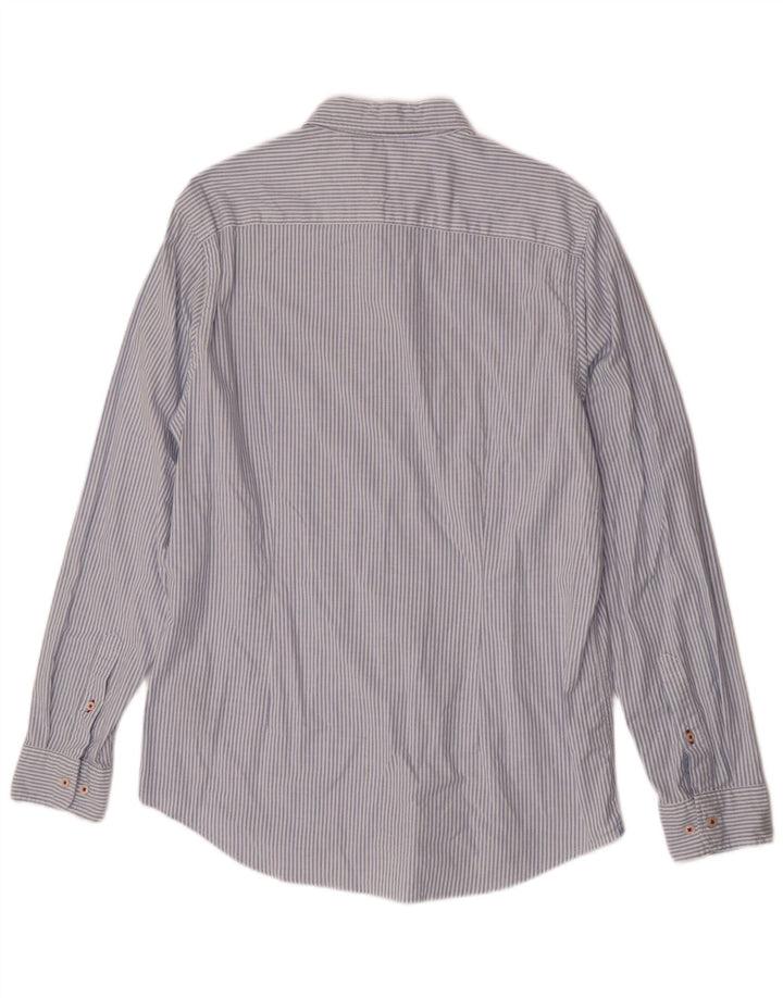 Tommy Hilfiger Mens Slim Fit Shirt XL Blue Striped Cotton