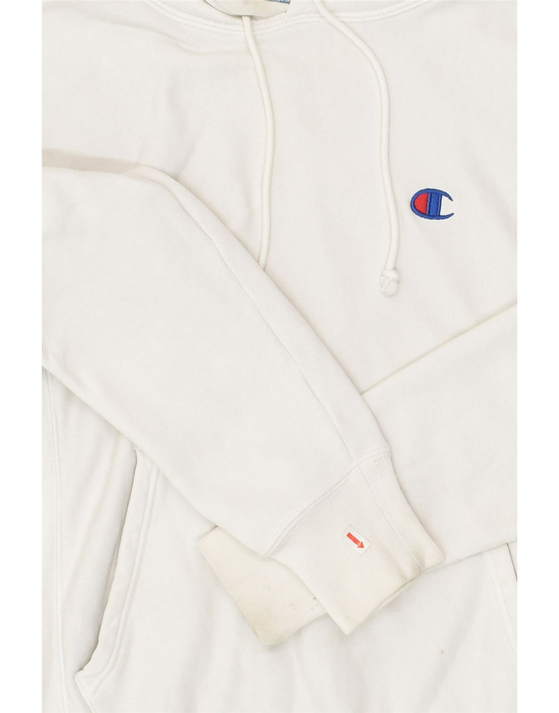 CHAMPION Mens Hoodie Jumper Medium White Cotton | Vintage Champion | Thrift | Second-Hand Champion | Used Clothing | Messina Hembry 