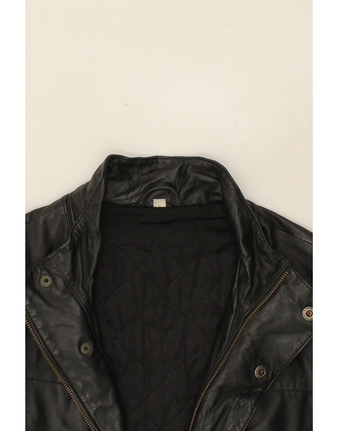 VINTAGE Mens Leather Coat UK 38 Medium Black Leather