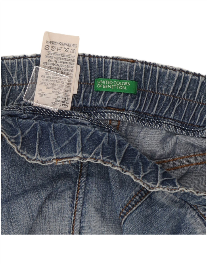 Benetton Womens Denim Skirt Small W34 Blue Cotton