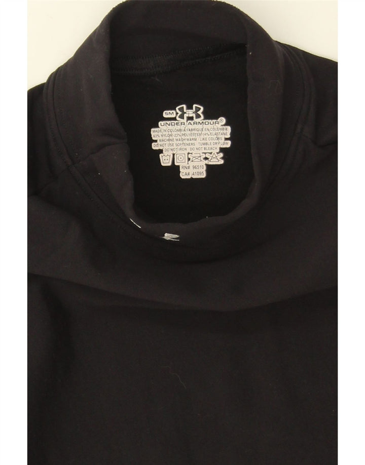 Under Armour Womens Top Long Sleeve UK 10 Small Black Nylon