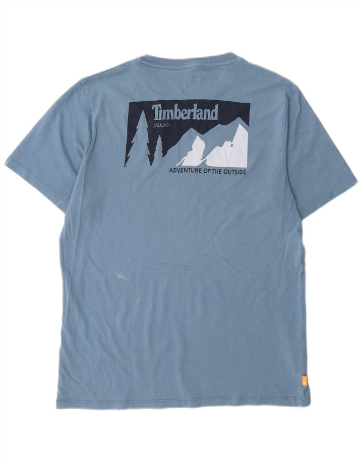 TIMBERLAND Mens Regular Fit Graphic T-Shirt Top Small Blue Cotton