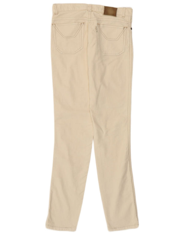 Jeckerson Womens Slim Casual Trousers W27 L30 Beige Cotton
