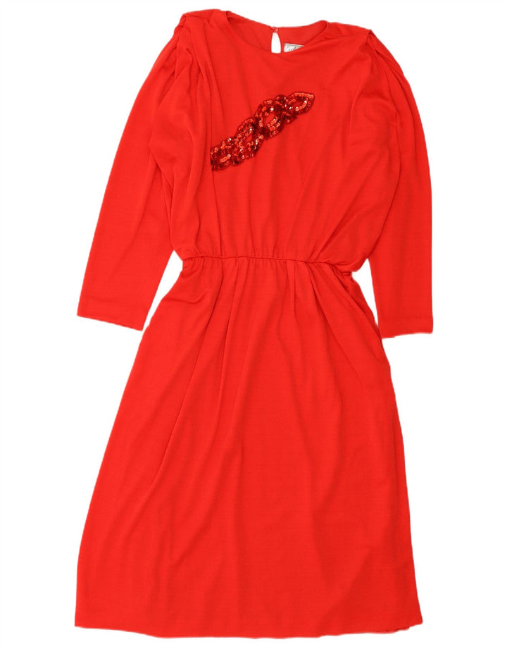 Exclusive Womens Oversized Long Sleeve Maxi Dress EU 36 Small Red