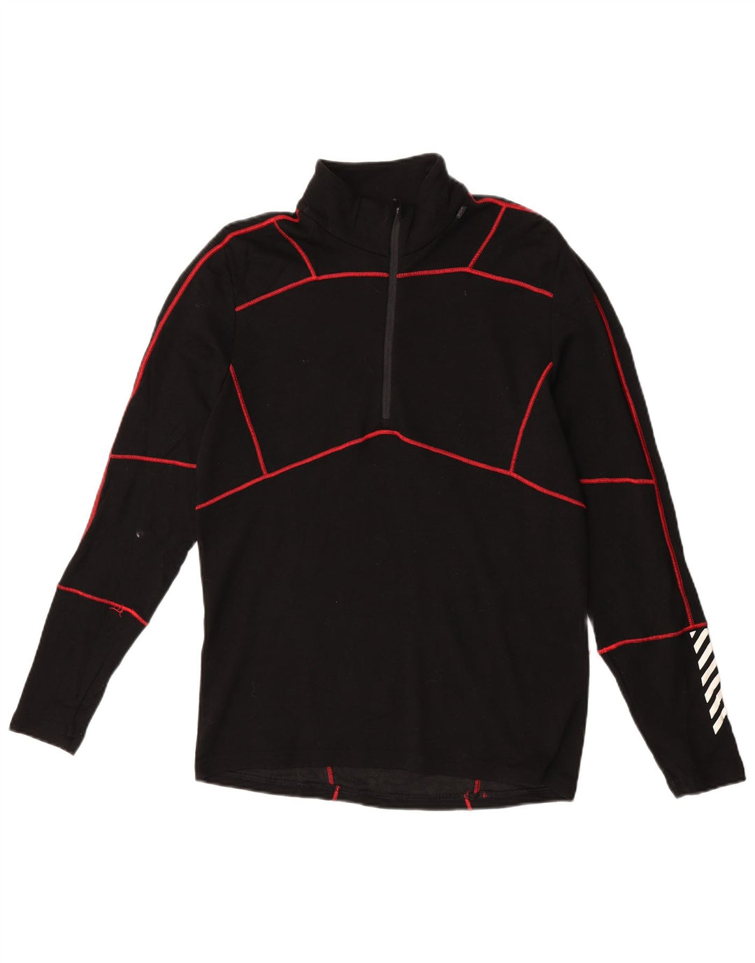 Helly Hansen Mens Zip Neck Pullover Tracksuit Top Medium Black Geometric