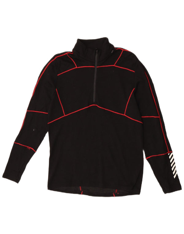 Helly Hansen Mens Zip Neck Pullover Tracksuit Top Medium Black Geometric