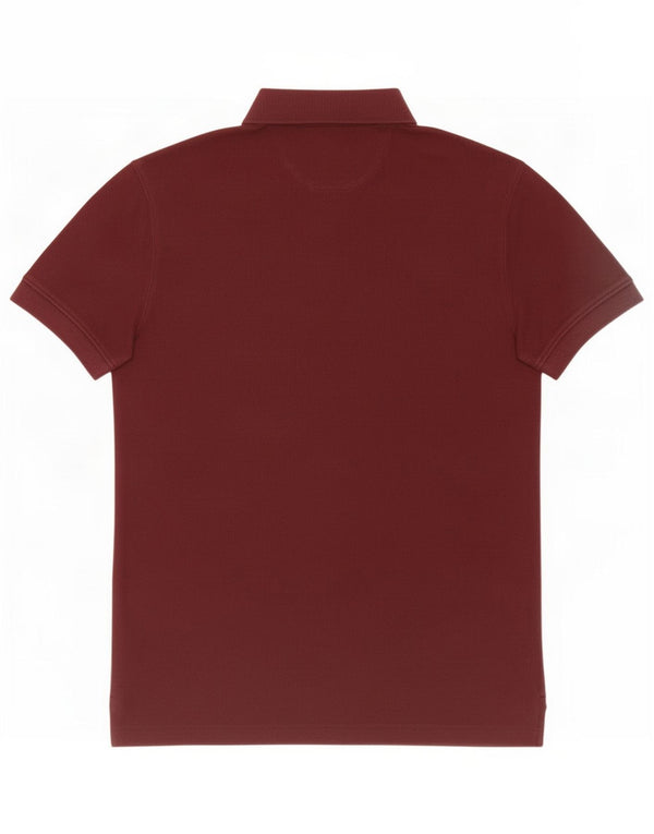 Massimo Dutti Mens Polo Shirt Small Maroon Cotton