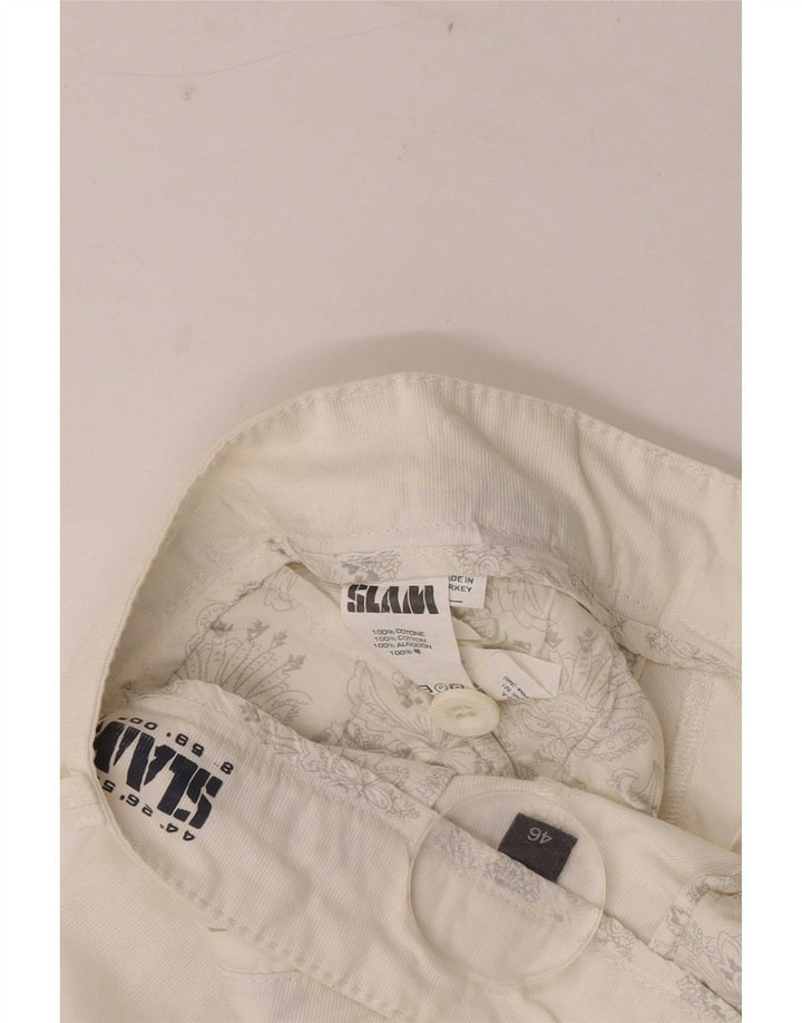 Slam Mens Chino Shorts IT 46 Small W29  White Cotton