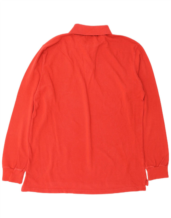 PETER HADLEY Mens Long Sleeve Polo Shirt 2XL Red Cotton