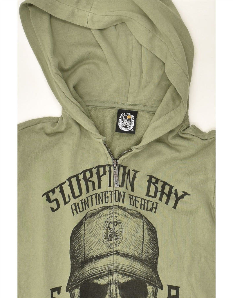 SCORPION BAY Boys Graphic Zip Hoodie Sweater 11-12 Years Large Green | Vintage Scorpion Bay | Thrift | Second-Hand Scorpion Bay | Used Clothing | Messina Hembry 