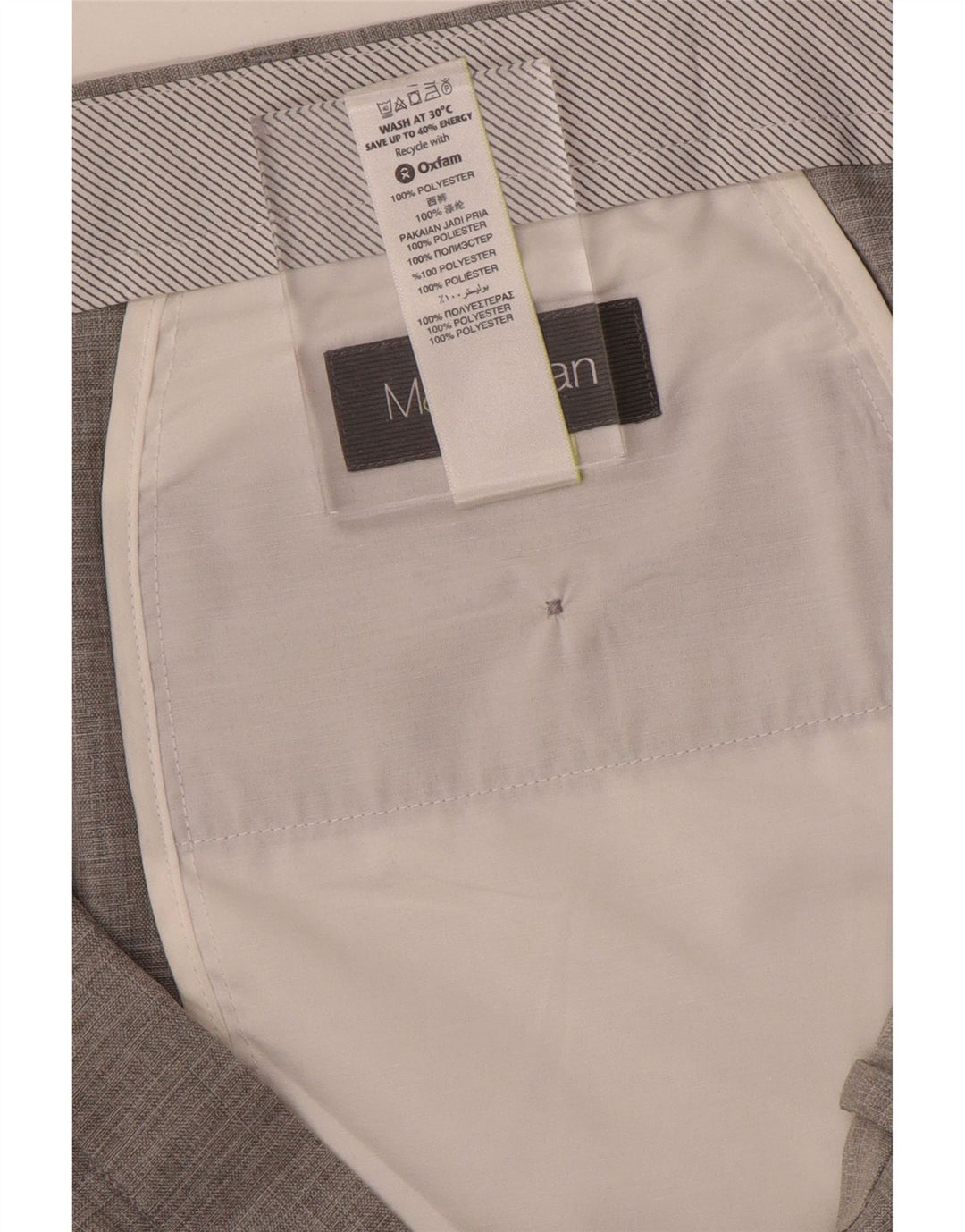 Marks & Spencer Mens Straight Suit Trousers W42 L33 Grey Polyester