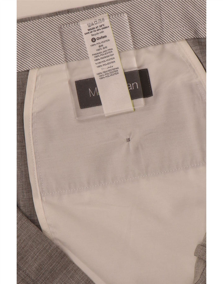 Marks & Spencer Mens Straight Suit Trousers W42 L33 Grey Polyester