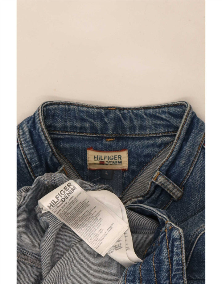 Tommy Hilfiger Womens Denim Jacket UK 14 Large Blue Cotton