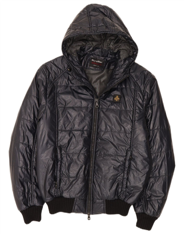 Refrigiwear Mens Hooded Bomber Padded Jacket IT 50 Large Navy Blue Modern