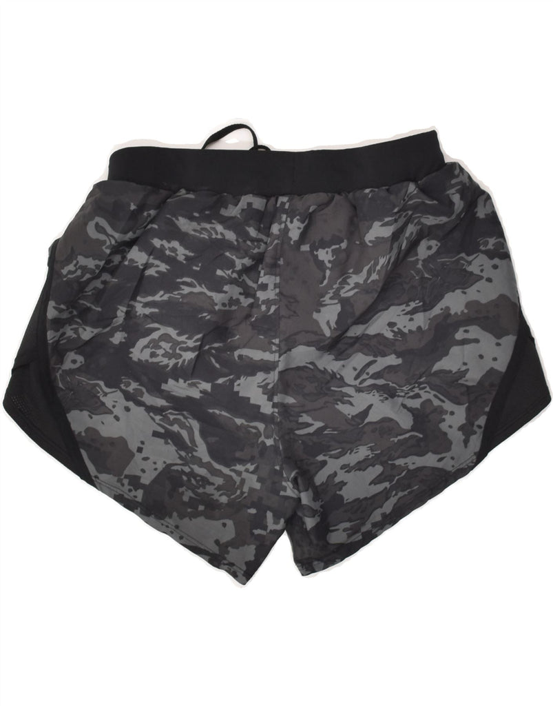 UNDER ARMOUR Womens Sport Shorts UK 4 XS Grey Camouflage Polyester | Vintage Under Armour | Thrift | Second-Hand Under Armour | Used Clothing | Messina Hembry 